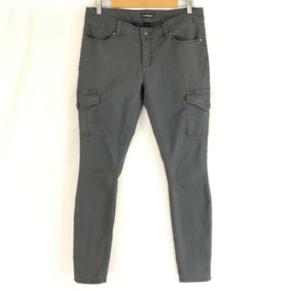 flap pockets skinny cargo leggings